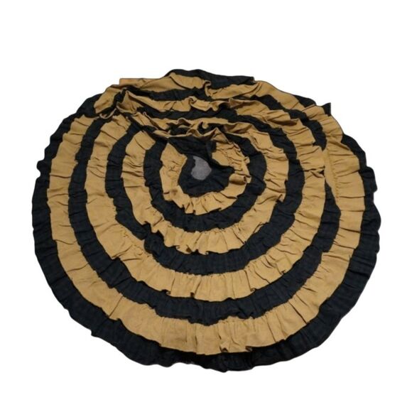 Nancy's Nook Burlap Green Plaid Ruffled Tree Skirt Extra Large Farmhouse cottage - Picture 1 of 5